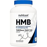 Nutricost HMB (Beta-Hydroxy Beta-Methylbutyrate) 1000mg (240 Capsules) - 500mg Per Capsule, 120 Servings - Gluten Free and Non-GMO