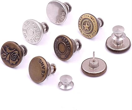 Amazon Com Upgraded 8 Sets Perfect Fit Instant Button Adjustable Jeans Button Instant 1 Inch Buttons Adds Or Reduces An Inch To Any Pants Waist In Seconds