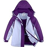 YINGJIELIDE Girl's Waterproof Ski Jacket,Kids Outdoor Snowboarding windproof Jacket,Fleece Lined Hooded,Warm Winter Snow Coat