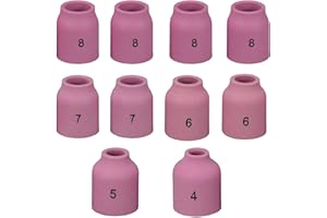 RIVERWELD TIG Gas Lens Alumina Nozzle Ceramic Cups Kit 53N58 4# 6.5mm, 53N59 5# 8.0mm, 53N60 6# 9.5mm, 53N61 7# 11.0mm, 53N61
