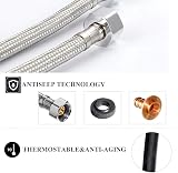 XIFIRY 1/2" BSP Flexible Hoses Pair 500mm Stainless Steel Braided view 4