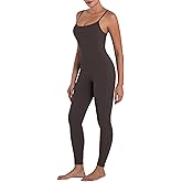 Sunzel Workout Jumpsuits for Women Adjustable Spaghetti Strap Leggings Bodysuit Square Neck Sleeveless One Piece Yoga Unitard