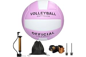 HolyElks Volleyball, Beach Volleyball, Soft Touch Volleyball Training for Indoor and Outdoor Matches, Official Size 5, with Backpack and Pump Net Bag