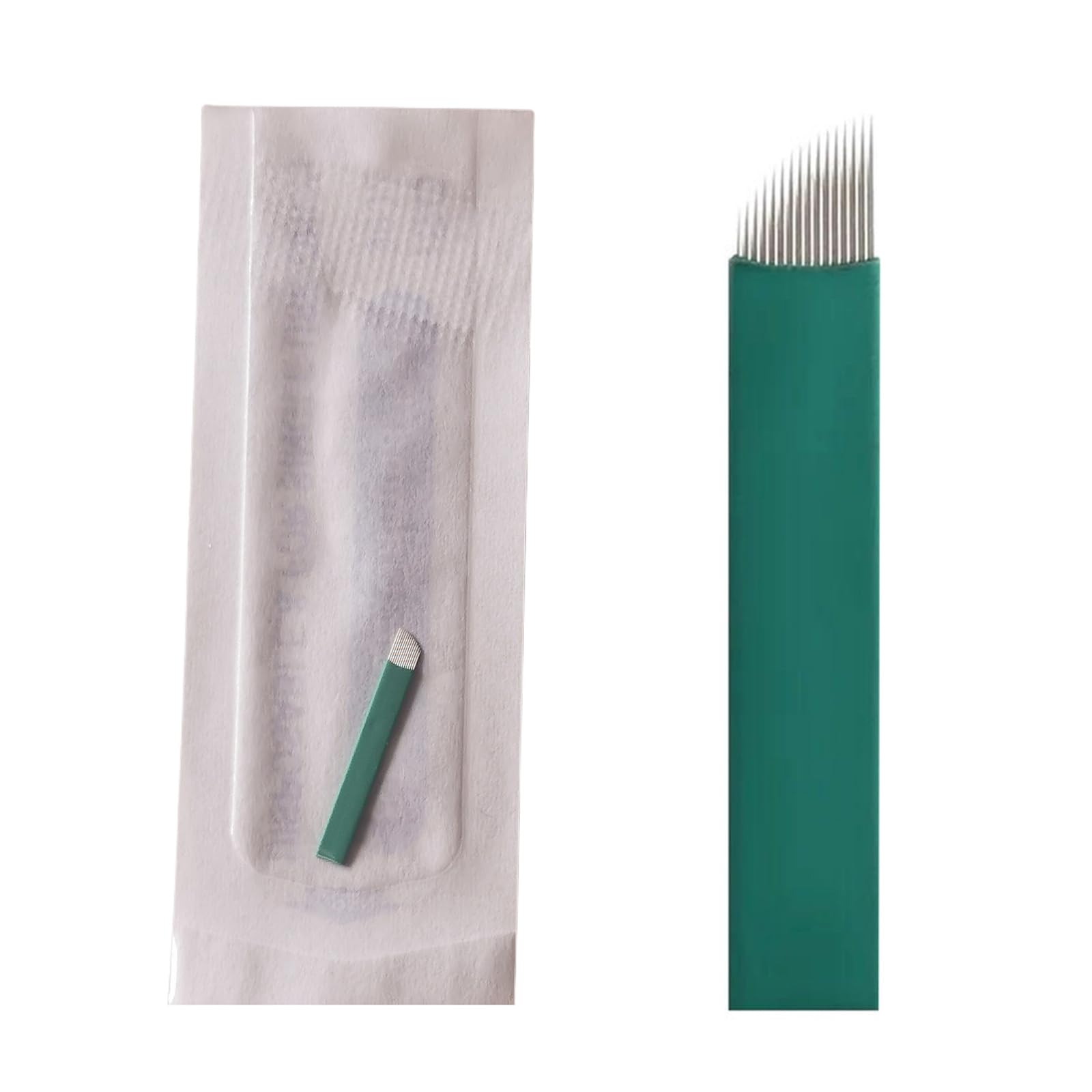 S14 Microblading Needles Finest 0.18mm 316 Stainless Steel Manual Sloped 14 Pins Permanent Makeup Eyebrow Tattoo Needles 30 Pack