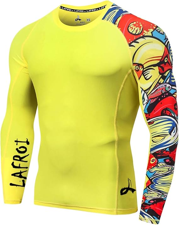 LAFROI Men's Long Sleeve UPF 50+ Baselayer Skins Performance Fit