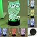 Colorful 3D Visual Led Night Lights for Kids Touch USB Table Lampara Lampe Baby Sleeping Nightlight (OWL)