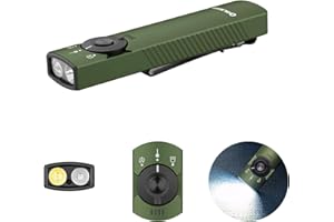 OLIGHT Arkfeld Pro 1300 Lumens EDC Rechargeable Flashlight with Green Beam, UV and White LED Combo, 365nm UV Flat Flashlight 