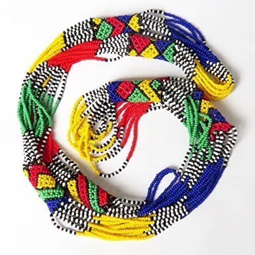 Amazon.com: African Zulu beaded long necklace – South African flag