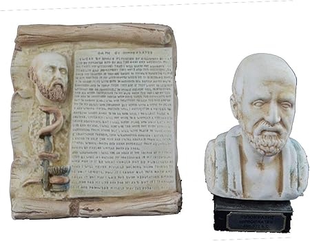 Estia Creations Hipocrates Escultura Busto Y Juramento Hipocratico En Ingles Socorro Artefacto Amazon Es Hogar