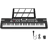 61 keys keyboard piano, Electronic Digital Piano with Built-In Speaker Microphone, Sheet Stand and Power Supply, Portable piano Keyboard Gift Teaching for Beginners