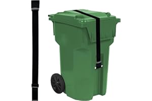 LAIAMER Trash Can Lid Lock, 1 Pcs Trash Can Bands Adjustable Garbage Can Lock Dog/Bear/Animals Proof Trash Can for Outdoor Garbage Can with Lid