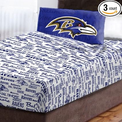 Amazon Com Nfl Ravens Anthem Twin Sheet Set 52380469 Sports Outdoors
