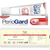 Colgate Gum Protection PerioGard Toothpaste 90grm/3.2oz Helps Fight Plaque Dual Active Formula Helps to Keep Gums Healthy + V4L 125 Sheets Multifold Paper Towel Free