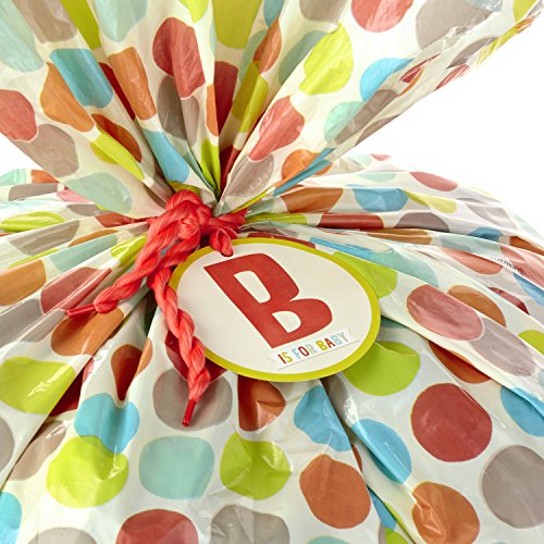 Hallmark 56" Jumbo XL Plastic Gift Bag (B is for Baby, Multicolor Dots