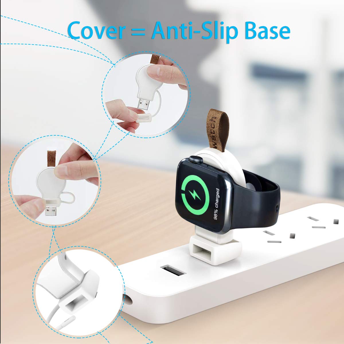 SKNONO Wireless Charger for Apple Watch, Portable Magnetic Apple Watch Charger, Compatible with iWatch1/2/3/4/5 (38mm 40mm 42mm 44mm)