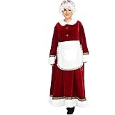 ABALAGU Mrs. Claus Costume for Women 5PCS Santa Dress Outfit Adult Christmas Santa Costume Plus Size