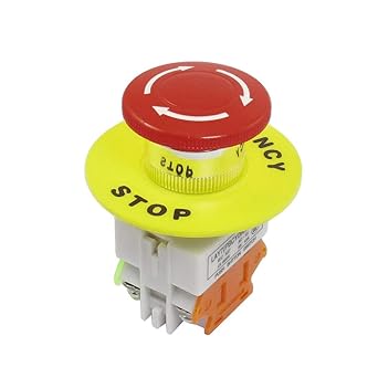 AC 660V 10A rojo seta Cap 1NO 1NC DPST botón interruptor de parada de emergencia