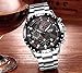Mens Watches Fashion Sports Quartz Watch Stainless Steel Silver with Gold Strap Top Brand Luxury Simple Style Business Watch Waterproof 30M (Silver with Black)