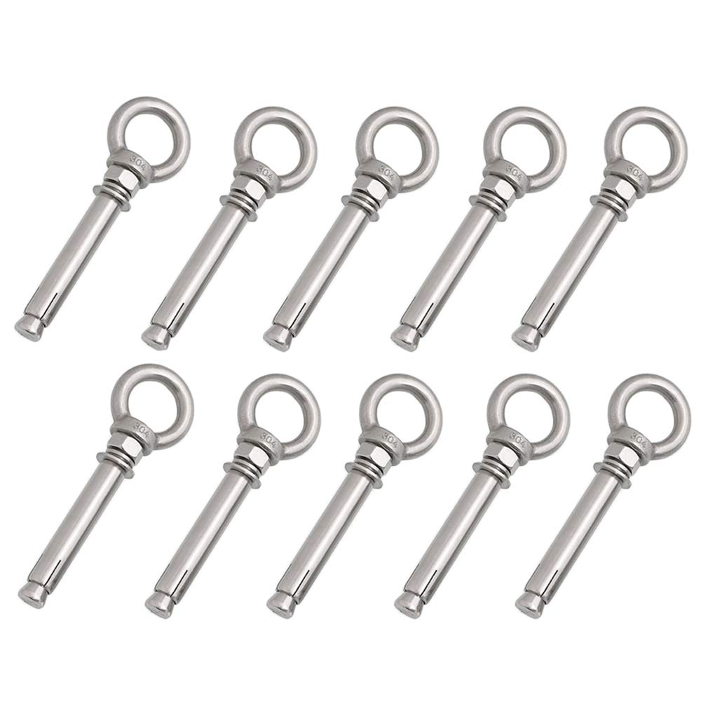 Buy 10 Pcs Anchor Eye Bolt, Extension Bolt Eye Bolt, 304 Stainless Steel Expansion Anchor Bolts