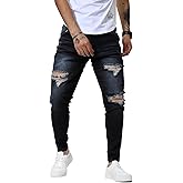 Woenzaia Mens Jeans Slim Fit Skinny Denim Stretch Tapered Jean Pants