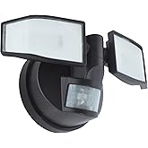 Good Earth Lighting LED Motion Activated Battery-Operated Security Flood Light - Bronze, 5000K, auto Shut Off, IP65, 400 Lume