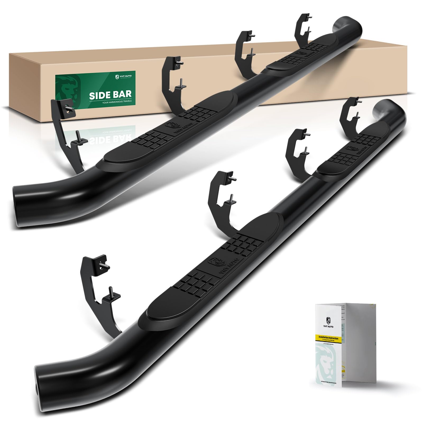 Photo 1 of YHTAUTO 3 Inch Running Boards Fit Chevy Suburban 2021 2022 2023 2024 SUV, Round Side Steps Carbon Steel Step Bars Off-Road Exterior Accessories