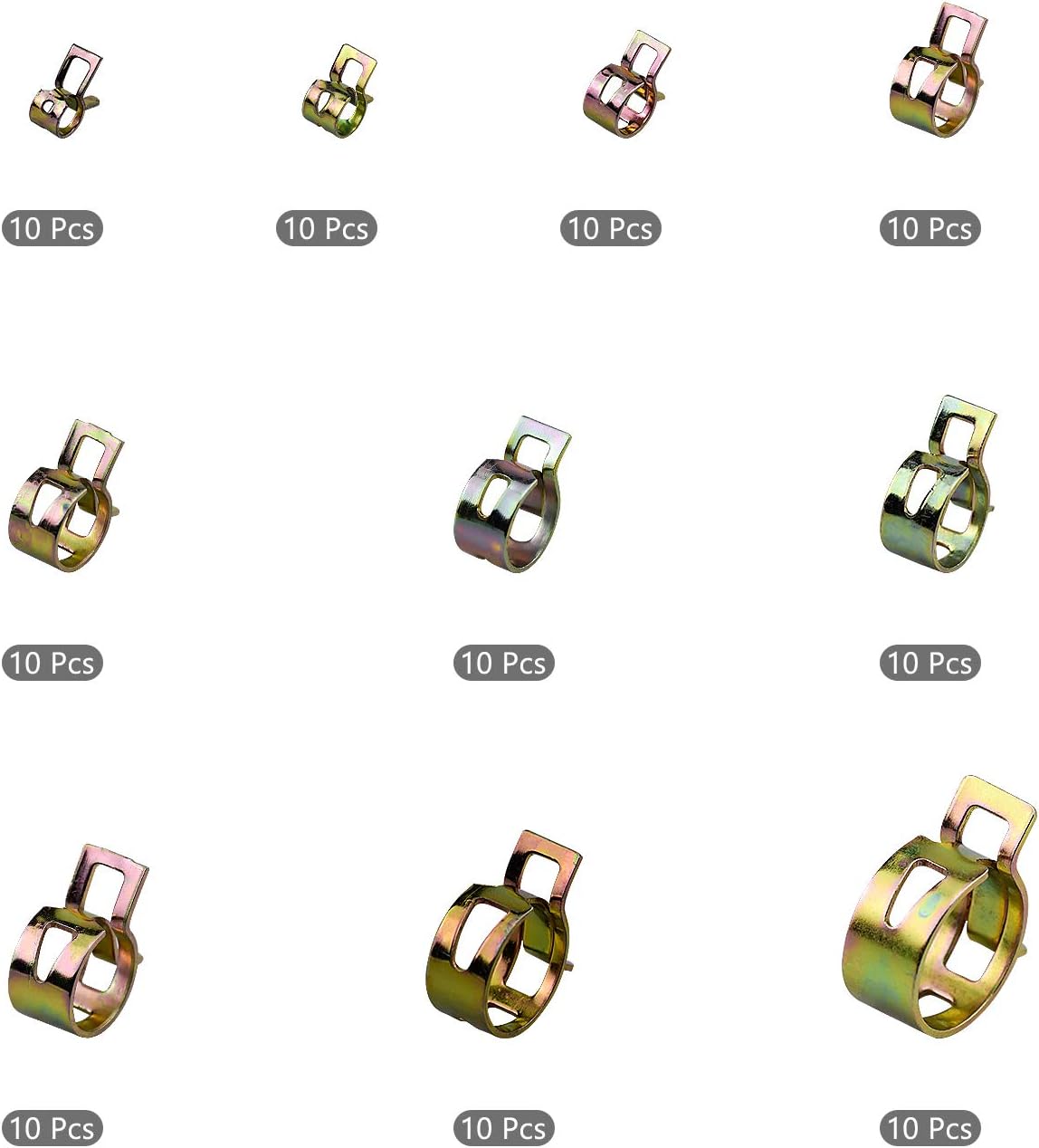 Demason 100 PCS Spring Hose Clips Fuel Line Water Pipe Air Tube Silicone Vacuum Hose Clamp Fastener (6mm 8mm 10mm 12mm 14mm 15mm 16mm 18mm 20mm 22mm) - Image 4