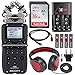 Zoom H5 Four-Track Portable Recorder with Interchangeable Microphone System Including Samson Studio Headphones and Deluxe Accessory Bundle
