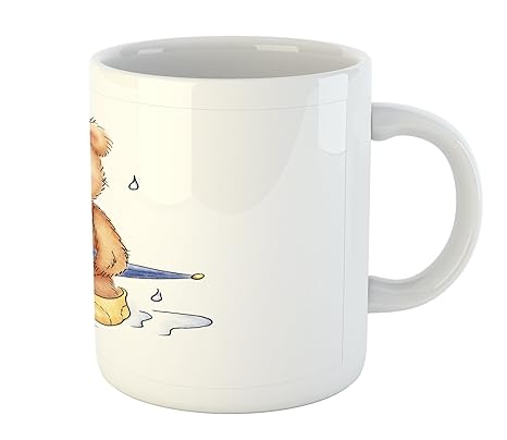 Amazon.com: Oso taza por Ambesonne, Teddy Bear atrapados en ...