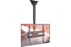 AX WABER Ceiling TV Mount Adjustable Bracket for 26-65 inch LCD LED OLED 4K TVs, Pole Ceiling Mount Holds up to 110lbs,Hanging tv Mount Max VESA 400x400mm (AX11TB01), Black