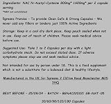 5greens NAC N-Acetyl-Cysteine 1600mg 120 Vegan Capsules - Natural view 4