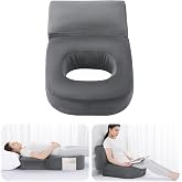 HOMBYS Extra Long BBL Pillow After Surgery for Sleeping &amp; Sitting, Brazilian Butt Lift Pillow with Extended Back Support, BBL Chair with Hole, Mixed Filling (High-Density Foam + Soft Shredded Fill)