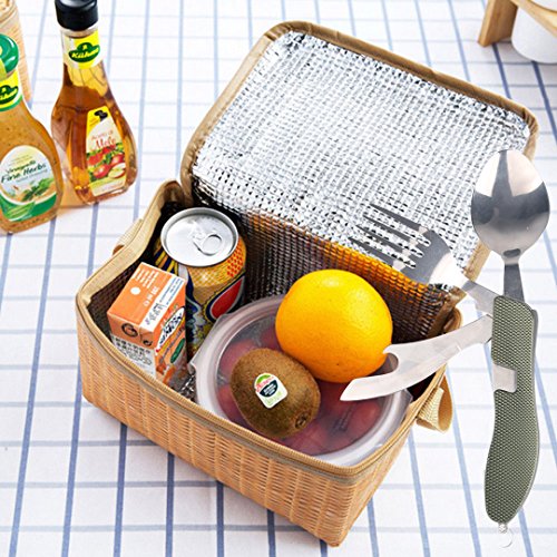 Lorencia Camping Eating Utensil Set Flatware 4 In 1 Fork Spoon Knife