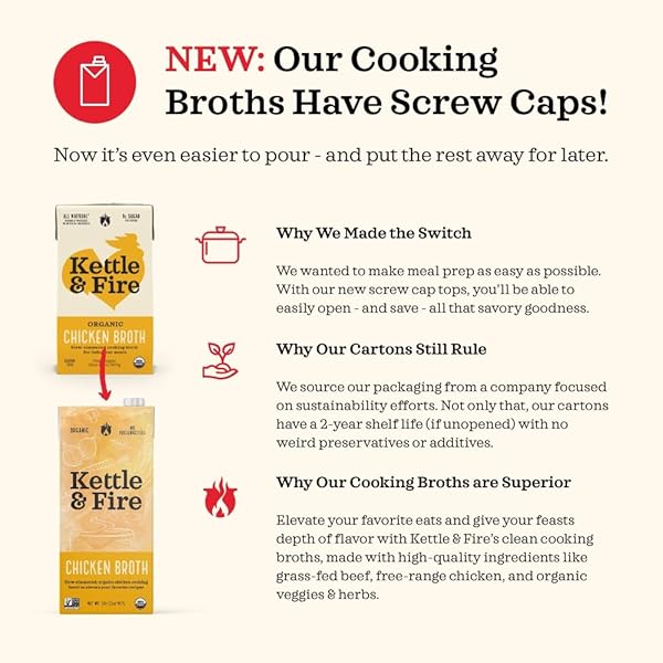 KETTLE & FIRE KETTLE & FIRE ORGANIC CHICKEN BROTH, CHICKEN,KETTLE, 32 OZ