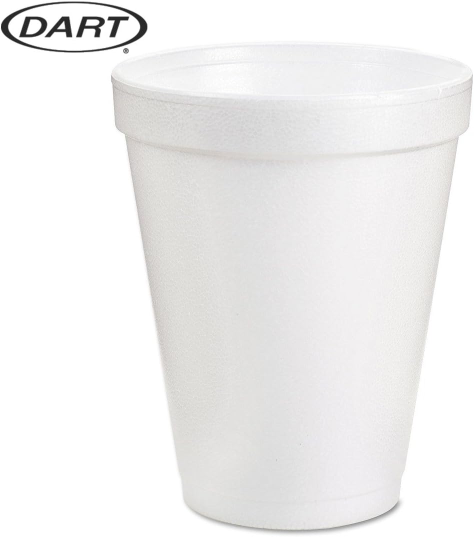 Dart 8 Oz White Disposable Coffee Foam Cups Hot and Cold Drink Cup (Pack of 102)