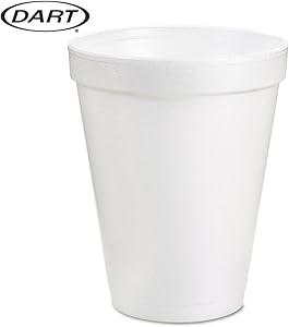 Dart 8 Oz White Disposable Coffee Foam Cups Hot and Cold Drink Cup (Pack of 102)
