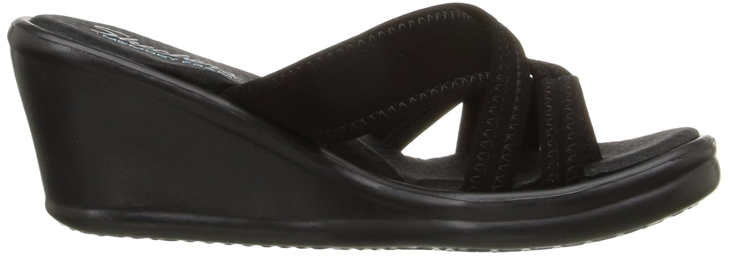 skechers cali women's rumblers-young at heart wedge sandal