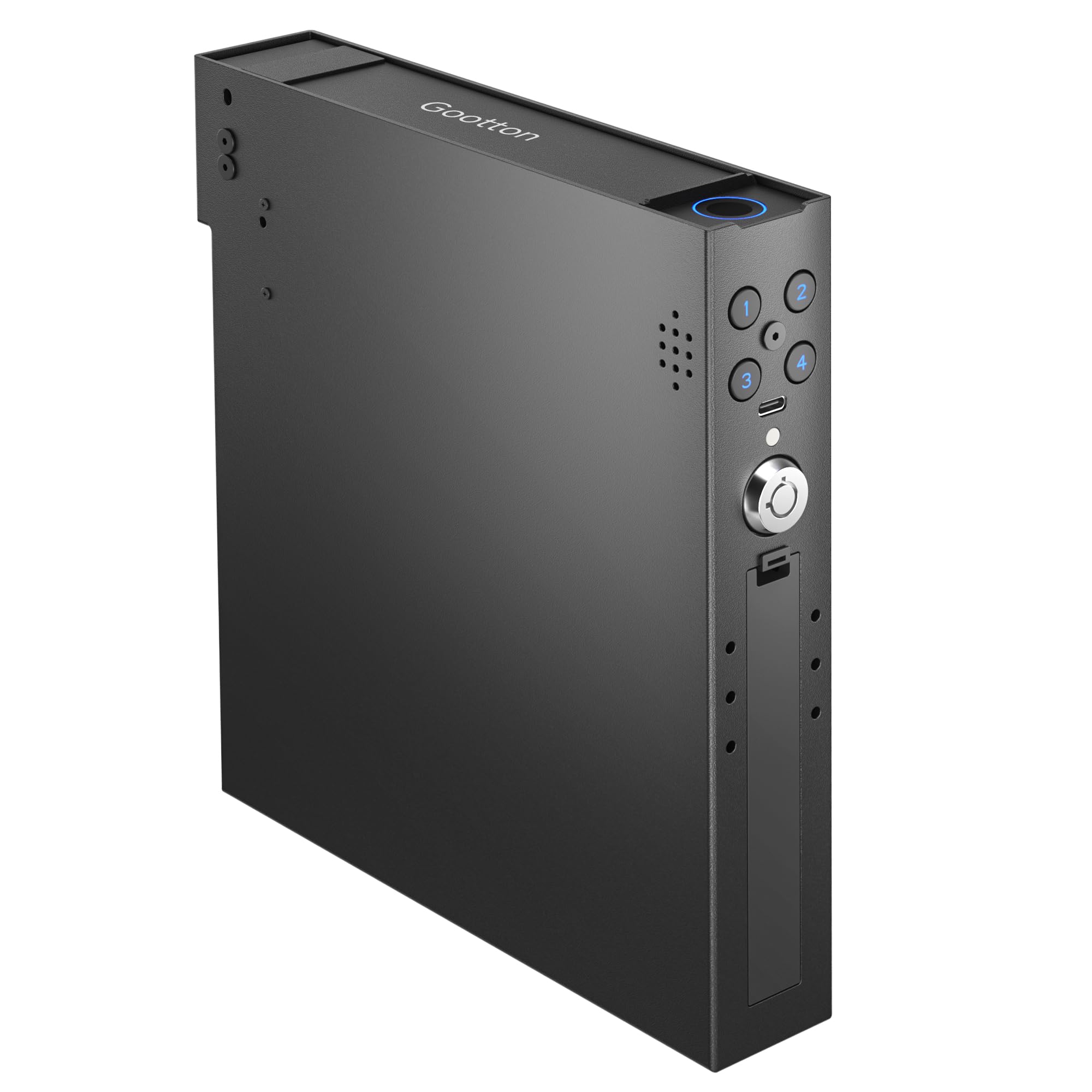 Photo 1 of Vehicle  Safe for Handgun with Fingerprint, Keypad, Key, Biometric Car Gun Safe for Pickup, SUV, Truck, Large Sedan and Hatchback, Quick Access Auto Pop-Up Pistol Safe for Nightstand Beside