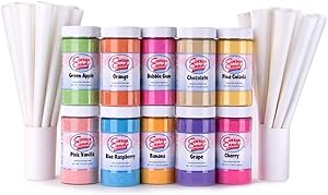 Cotton Candy Express 10-Count Floss Sugar Variety Kit with 100 Paper Cones, 11-Ounce Jars
