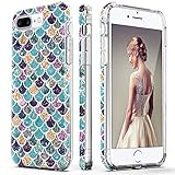 DOUJIAZ iPhone 7 Plus Case,iPhone 8 Plus Case,Flashing Mermaid Scale Pattern Hybrid Hard Back Soft TPU Raised Edge Shock Absorption Protective Case for iPhone 7 Plus/8 Plus