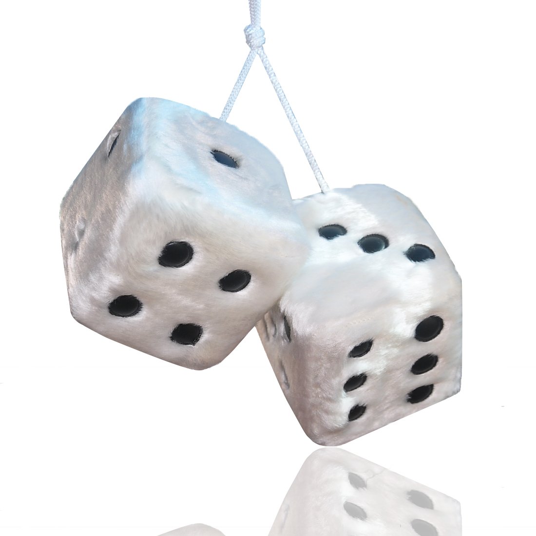 FineInno Hanging Fuzzy Dice Plush Car Pendant with Sucker Ornament Decoration Home Decoration