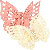 Didiseaon 2pcs Frosted Butterfly Hair Clips for Girls Large Butterfly Hairpin Hair Accessories No Pain Claw Clips Barrettes Pack