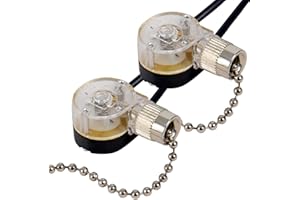 DAYONE Pull Chain Switch Zing Ear ZE-109 Ceiling Fan Switch Ceiling Fan Light Lamp Replacement 2 Pack Nickel