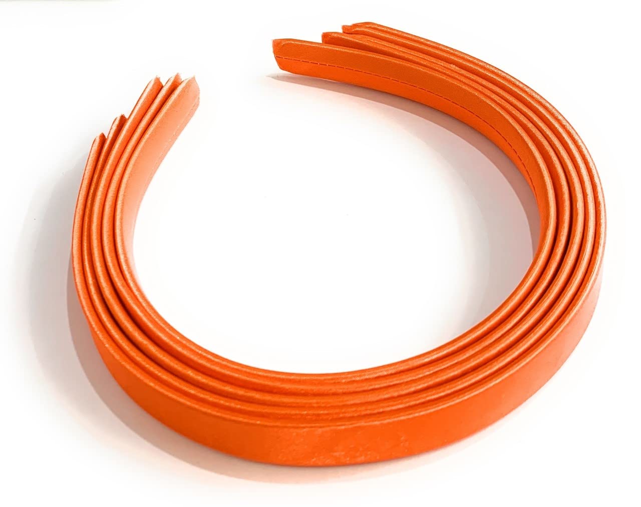 5 x 15mm Thick Plain Satin Headbands Pack School Girls Alice Hair Band DIY Headband Set UK (Orange) โ image 1