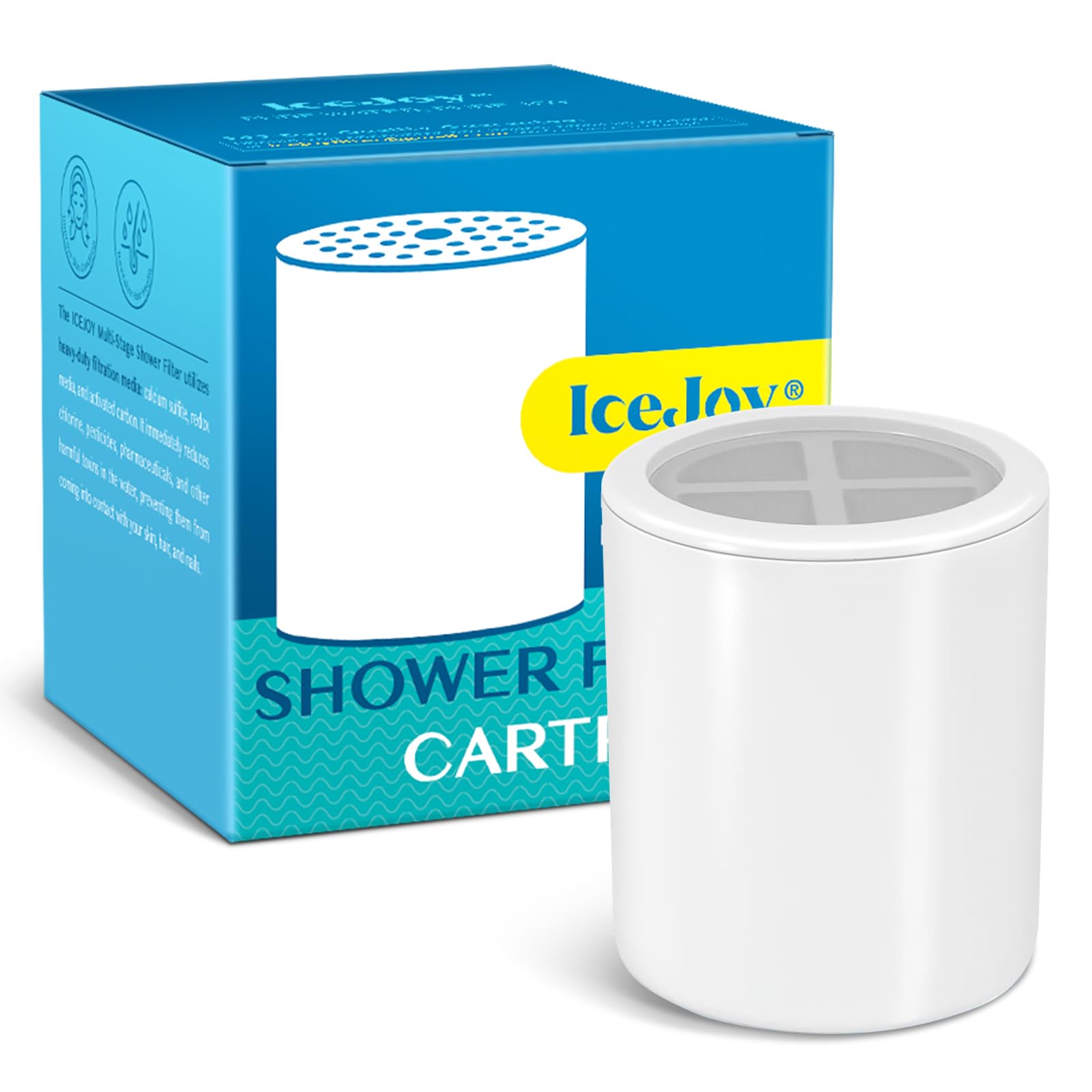 Photo 1 of IceJoy Shower Filter Replacement Cartridge, Shower Head Filter Refill, for Hard Water Chlorine Heavy Metal, Skin Hair, Fit Any Similar Design Shower Water Filter