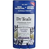 Dr. Teal's Vanilla Lavender Deodorant Gift Set (2 Pack, 2.65oz Ea.) - Shea Butter & Arrowroot Powder Absorb Moisture & Leave Skin Clean & Healthy