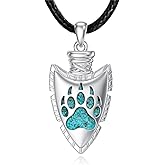 MONGAS Arrowhead Necklace 925 Sterling Silver Arrow head Pendant Necklace Paw Arrowhead Jewelry For Men Women