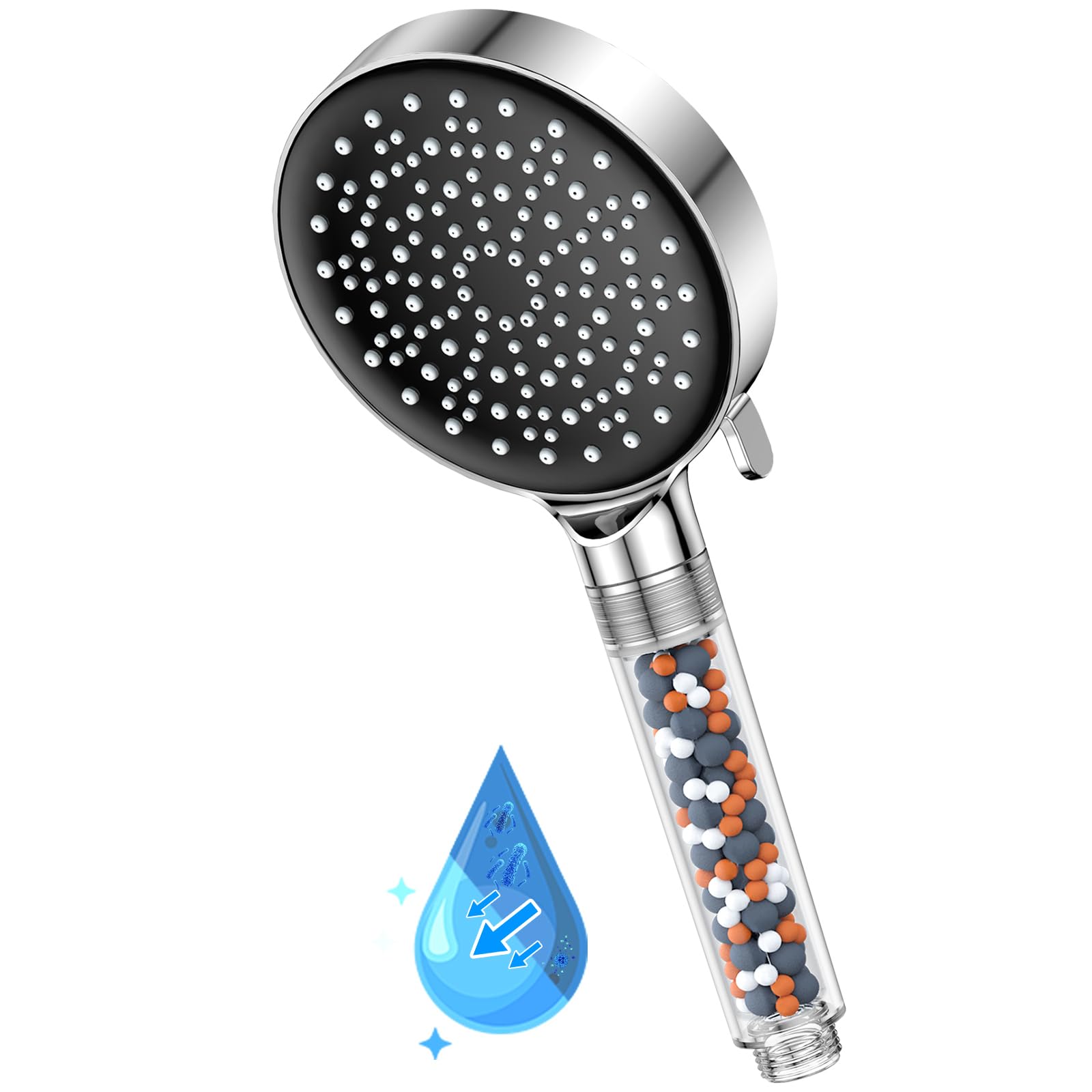 YEAUPE Shower Head High Pressure,Filter Shower Heads,Powerful Flow,Pressure Boosting Handheld Bath Shower (1*Shower Head)