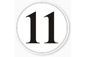 i-CowFun Premium Round Aluminum Number Signs 11 - Metal 12" in Diameter Parking Spot Number Sign, Large Numbered Signs Outdoor for Lot, Aisle, Tennis Court, Building, Dock, Field, Perforated, Weather-Resistant