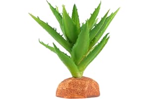 WOLEDOE Fake Aloe Vera Plants, Reptile Decor for Terrarium, Crested Gecko Tank Accessories fit Leopard Gecko Bearded Dragon Lizard Chameleon Snake